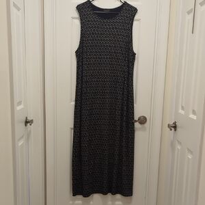 J.Jill Black and White Sleeveless Maxi Dress